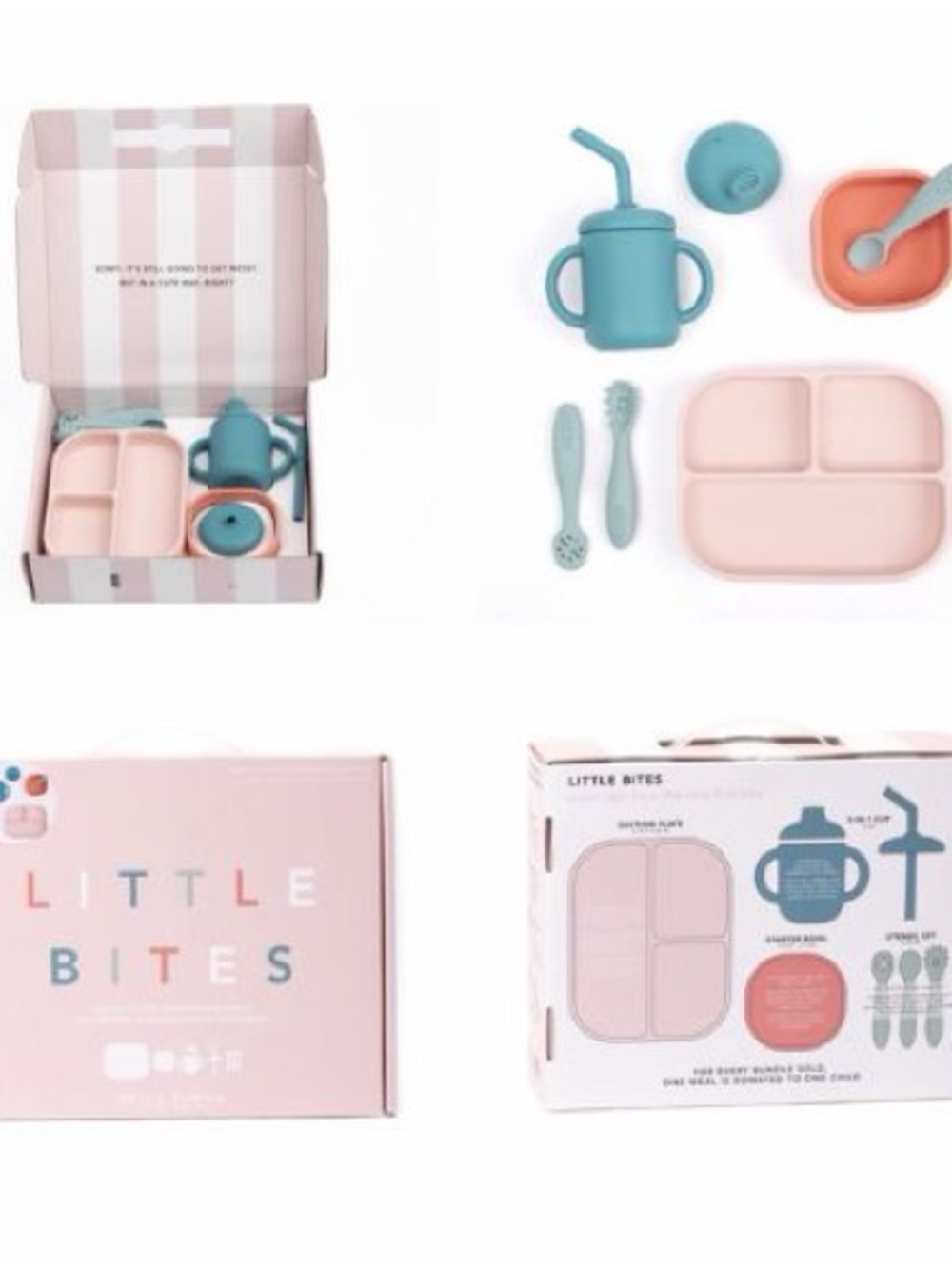 Bella Tunno Learn to Eat Bundle Kids Tableware Set - Pink & Teal